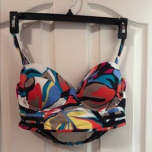 Apt. 9 Red and Blue Bikini with Artistic Design
